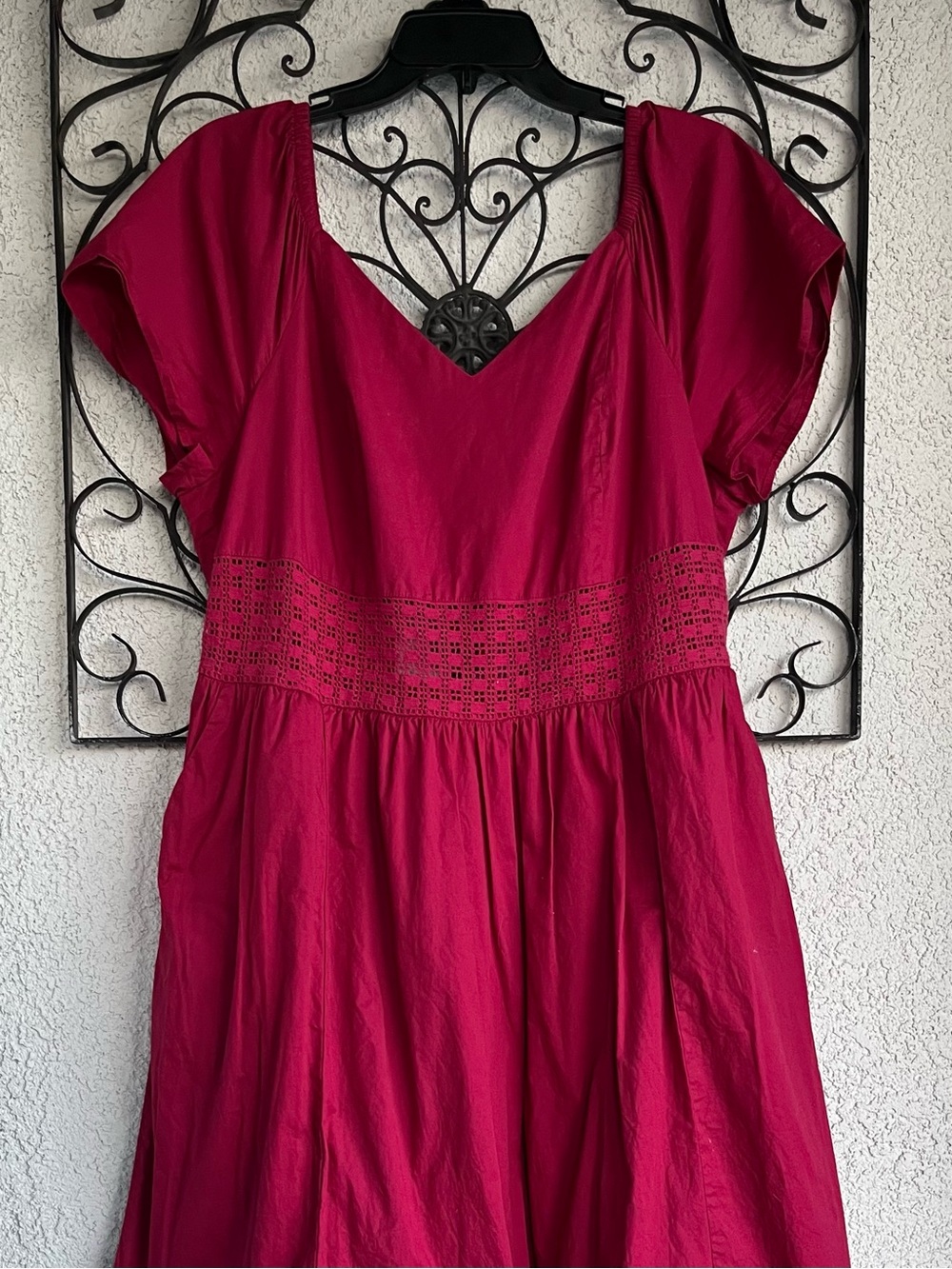 torrid poplin sheer waist Tie-Back Midi Dress - Picture 5 of 11